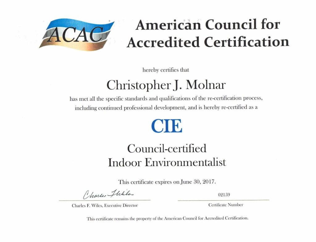 ACAC - Council Certified Indoor Environmentalist