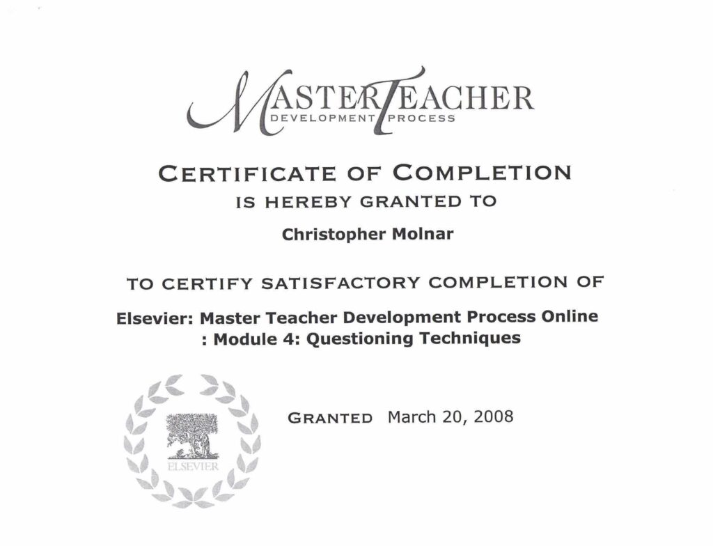 Elsevier - Master Teacher Development Process Online - Module 4 - Questioning Techniques