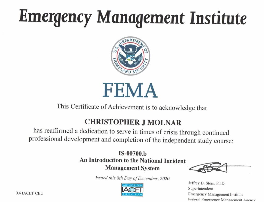 IS-00700b An Introduction to the National Incident Management System