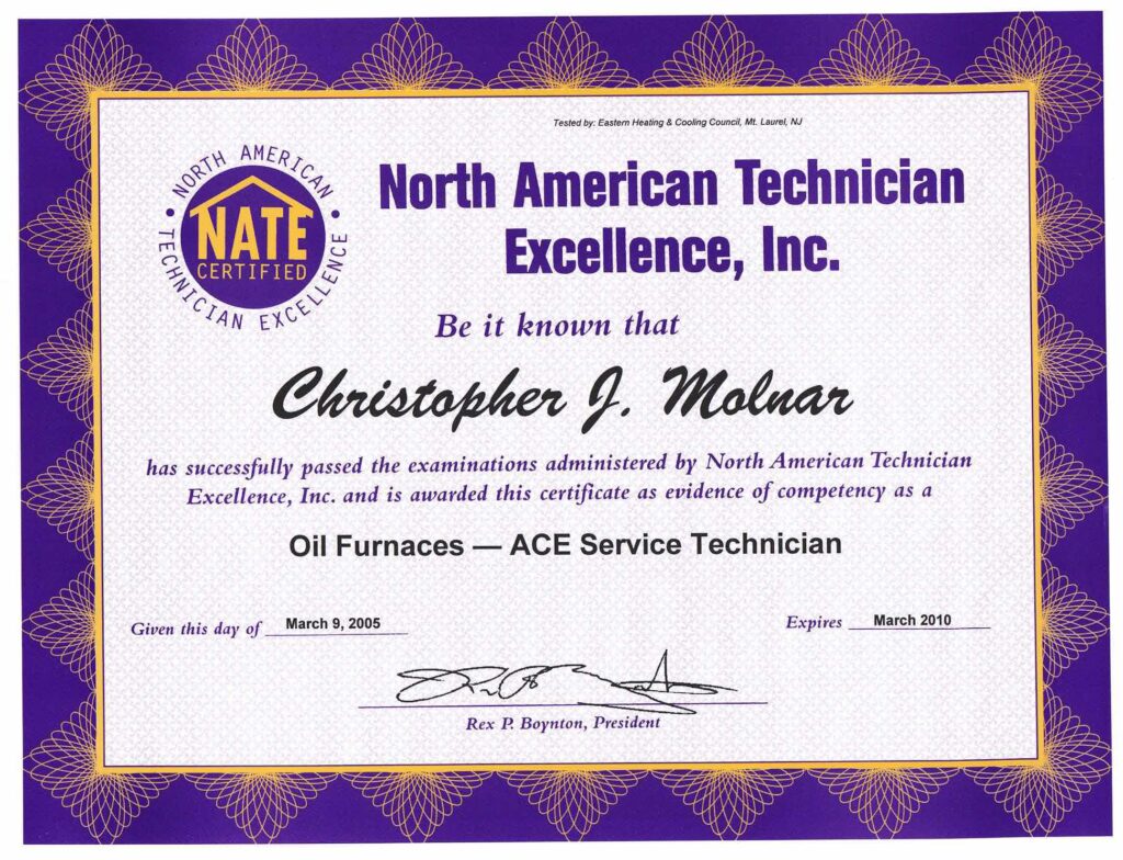 Oil Furnaces - ACE Service Technician