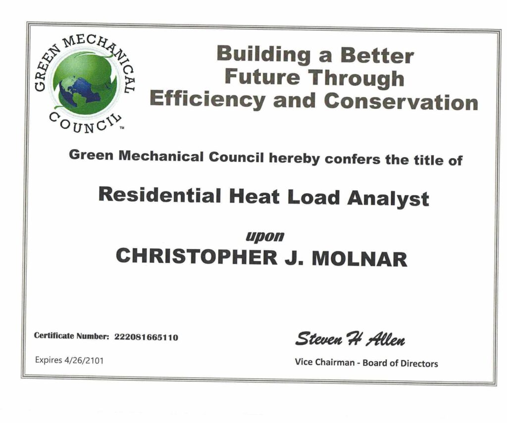Residential Heat Load Analyst