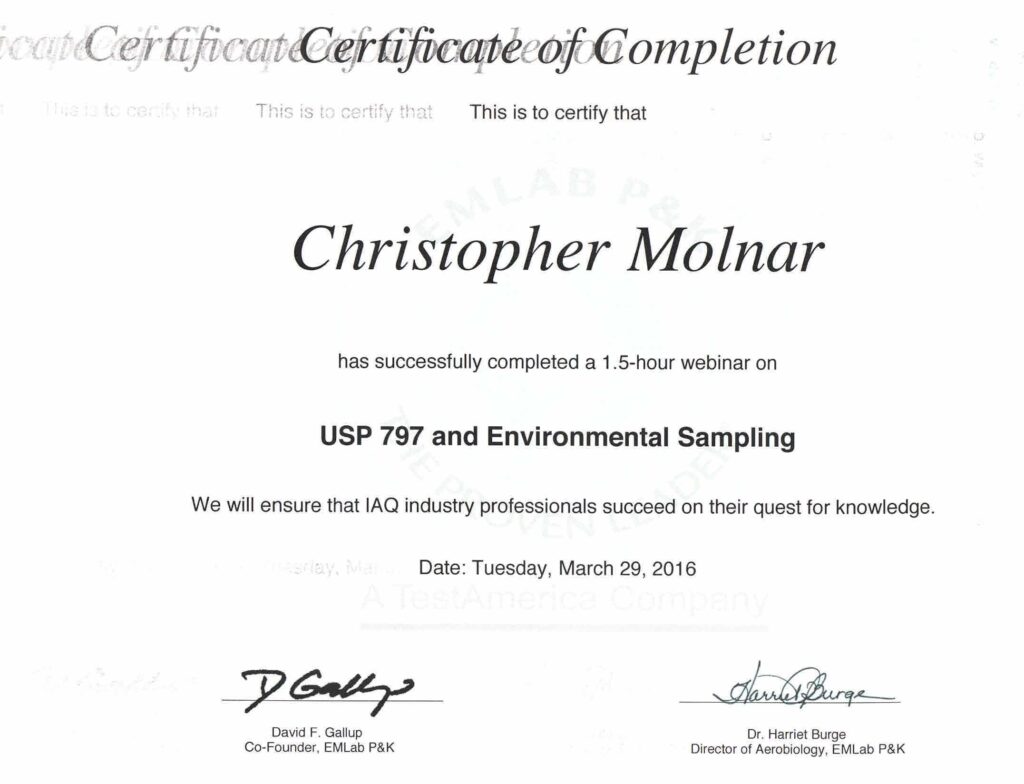 USP 797 and Environmental Sampling